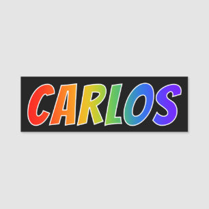 Porte-nom Prénom "CARLOS" : Coloration d'arc-en-ciel