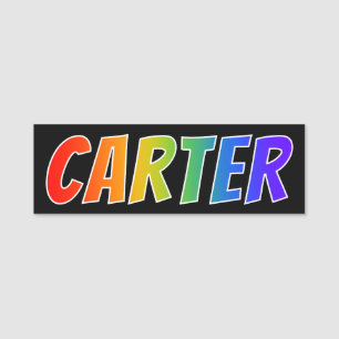 Porte-nom Prénom "CARTER" : Coloration d'arc-en-ciel