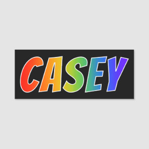 Porte-nom Prénom "CASEY" : Coloration d'arc-en-ciel