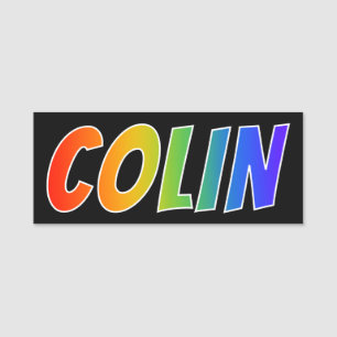 Porte-nom Prénom "COLIN" : Coloration d'arc-en-ciel