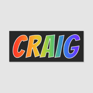 Porte-nom Prénom "CRAIG" : Coloration d'arc-en-ciel