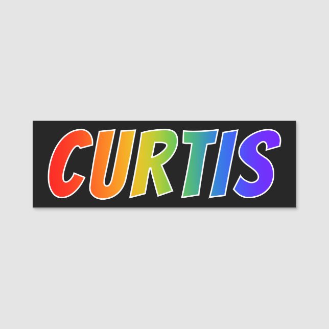 Porte-nom Prénom "CURTIS" : Fun Rainbow Coloring (Devant)