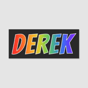 Porte-nom Prénom "DEREK" : Coloration d'arc-en-ciel