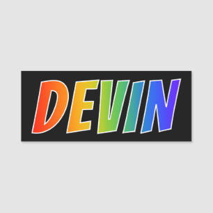Porte-nom Prénom "DEVIN" : Coloration d'arc-en-ciel