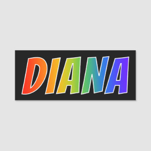 Porte-nom Prénom "DIANA" : Coloration d'arc-en-ciel