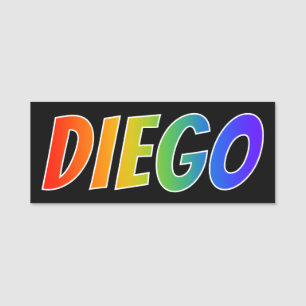 Porte-nom Prénom "DIEGO" : Coloration d'arc-en-ciel