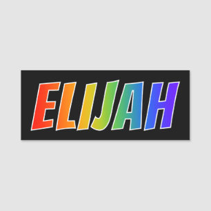 Porte-nom Prénom "ÉLIJAH" : Coloration d'arc-en-ciel