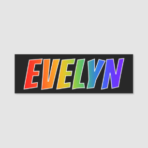 Porte-nom Prénom "EVELYN": Couleur arc-en-ciel amusant