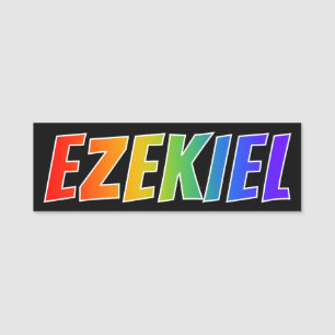 Porte-nom Prénom "EZEKIEL" : Coloration d'arc-en-ciel