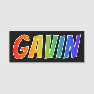 Porte-nom Prénom "GAVIN" : Coloration d'arc-en-ciel