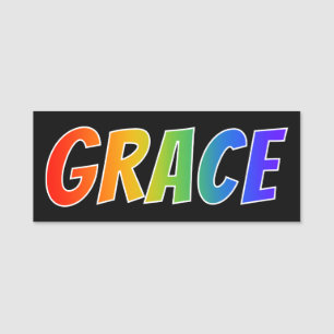 Porte-nom Prénom "GRÂCE" : Coloration d'arc-en-ciel