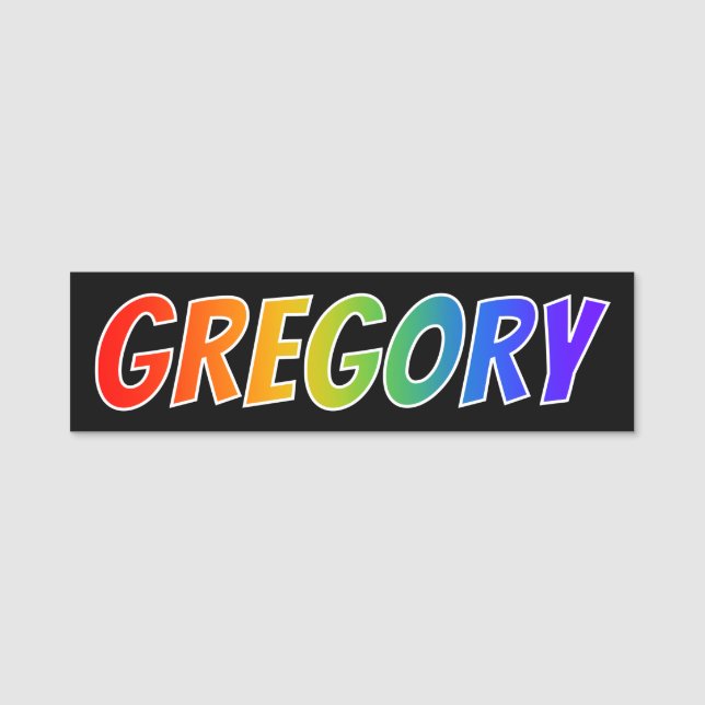 Porte-nom Prénom "GREGORY" : Fun Rainbow Coloring (Devant)
