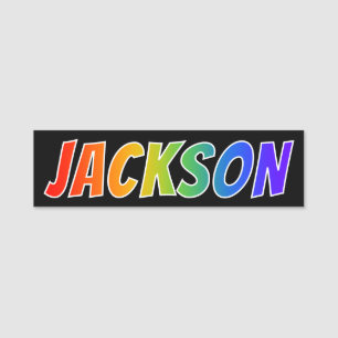 Porte-nom Prénom "JACKSON" : Coloration d'arc-en-ciel