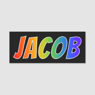 Porte-nom Prénom "JACOB" : Coloration d'arc-en-ciel