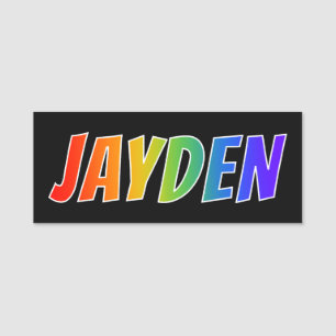 Porte-nom Prénom "JAYDEN" : Coloration d'arc-en-ciel