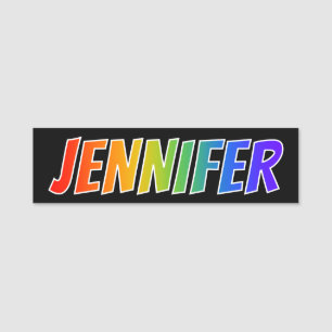 Porte-nom Prénom "JENNIFER" : Coloration d'arc-en-ciel