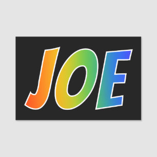 Porte-nom Prénom "JOE" : Coloration d'arc-en-ciel