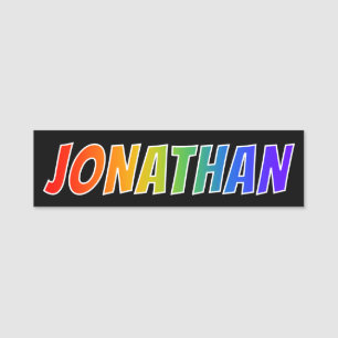 Porte-nom Prénom "JONATHAN" : Coloration d'arc-en-ciel