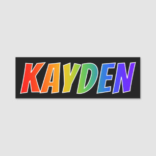 Porte-nom Prénom "KAYDEN" : Coloration d'arc-en-ciel