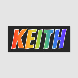 Porte-nom Prénom "KEITH" : Coloration d'arc-en-ciel