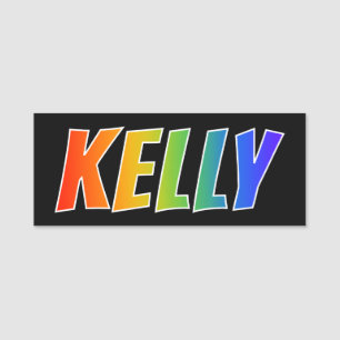 Porte-nom Prénom "KELLY" : Coloration d'arc-en-ciel