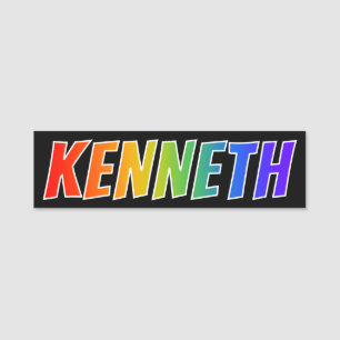 Porte-nom Prénom "KENNETH" : Coloration d'arc-en-ciel