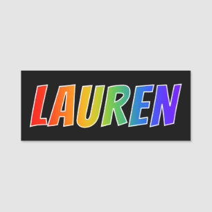Porte-nom Prénom "LAUREN" : Coloration d'arc-en-ciel