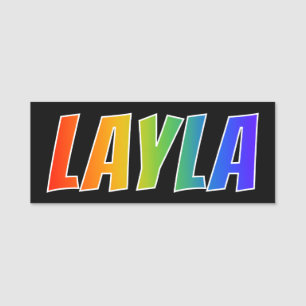 Porte-nom Prénom "LAYLA" : Coloration d'arc-en-ciel