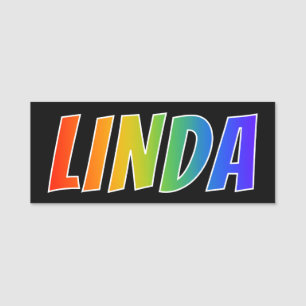 Porte-nom Prénom "LINDA" : Coloration d'arc-en-ciel
