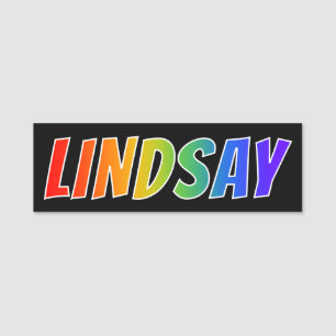 Porte-nom Prénom "LINDSAY" : Coloration d'arc-en-ciel