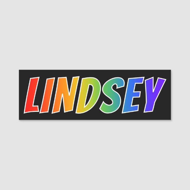 Porte-nom Prénom "LINDSEY" : Fun Rainbow Coloring (Devant)