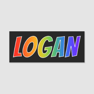 Porte-nom Prénom "LOGAN" : Coloration d'arc-en-ciel