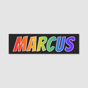 Porte-nom Prénom "MARCUS" : Coloration d'arc-en-ciel