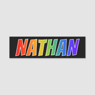Porte-nom Prénom "NATHAN" : Coloration d'arc-en-ciel
