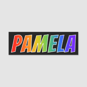 Porte-nom Prénom "PAMELA" : Coloration d'arc-en-ciel