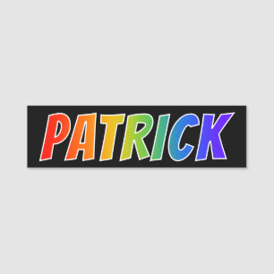 Porte-nom Prénom "PATRICK" : Coloration d'arc-en-ciel