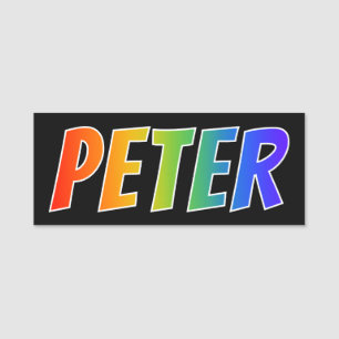 Porte-nom Prénom "PETER" : Coloration d'arc-en-ciel
