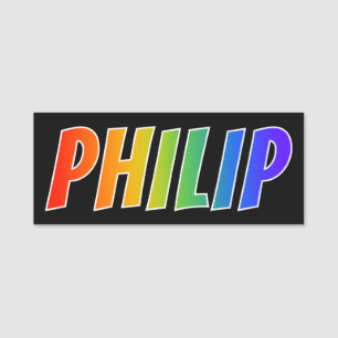 Porte-nom Prénom "PHILIP" : Coloration d'arc-en-ciel