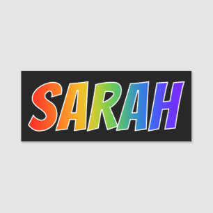 Porte-nom Prénom "SARAH" : Coloration d'arc-en-ciel