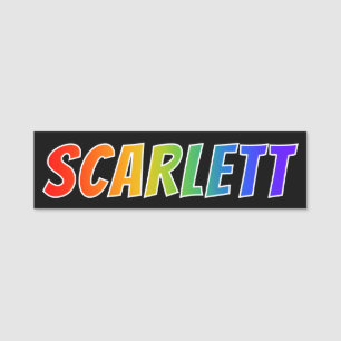Porte-nom Prénom "SCARLETT" : Coloration d'arc-en-ciel