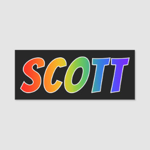 Porte-nom Prénom "SCOTT" : Coloration d'arc-en-ciel