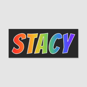 Porte-nom Prénom "STACY" : Coloration d'arc-en-ciel