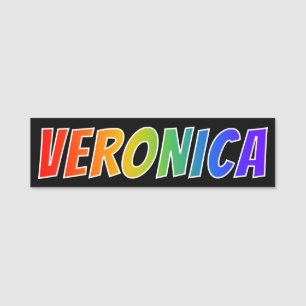 Porte-nom Prénom "Veronica" : Coloration d'arc-en-ciel