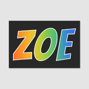 Porte-nom Prénom "ZOE" : Coloration d'arc-en-ciel