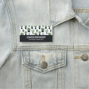 Porte-nom Profession Motif Rustique Dark Green Cactus Desert