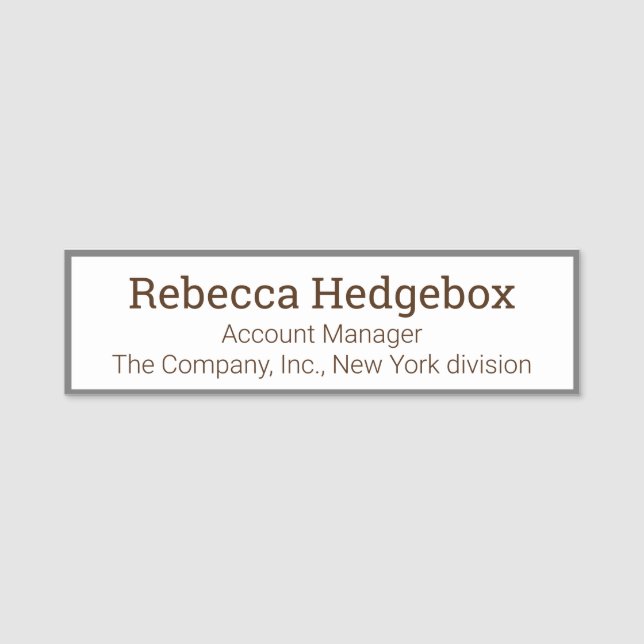 Porte-nom Professional Custom Employee Tittle Company (Devant)