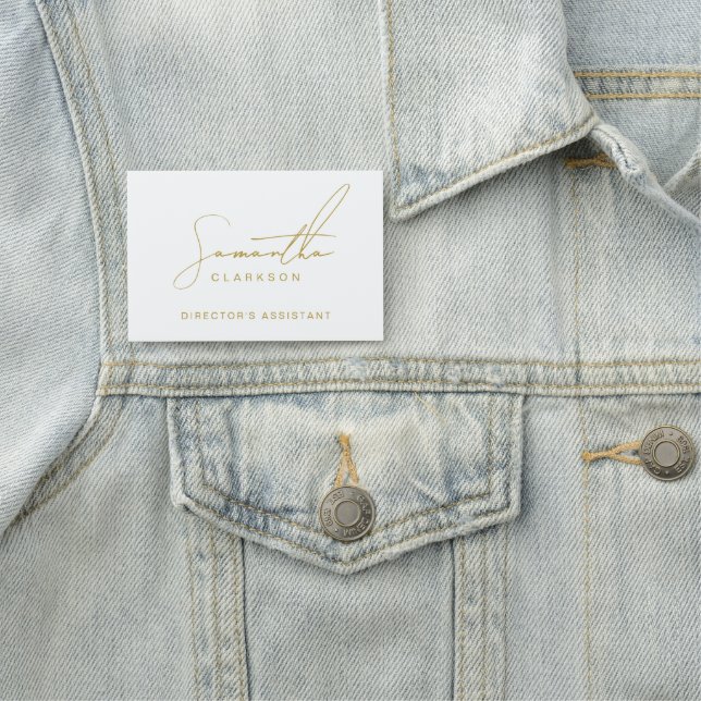 Porte-nom Professional Handwritten Gold Script Typography (En situation)