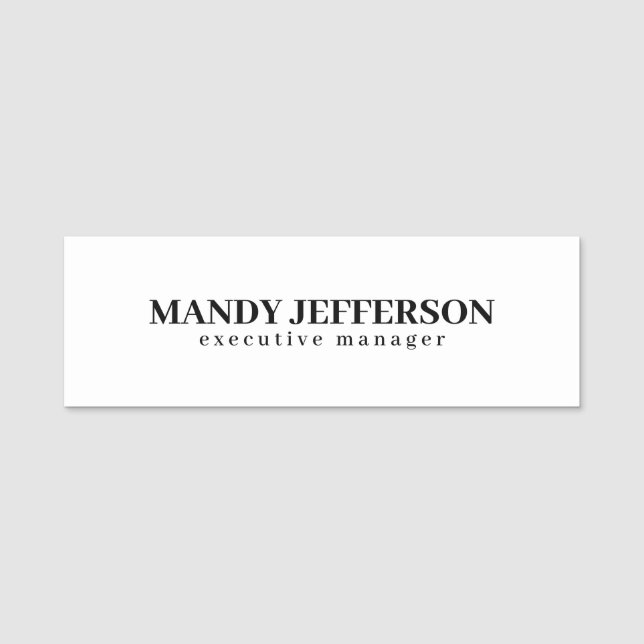 Porte-nom Professionnel élégant moderne minimaliste ajouter  (Devant)