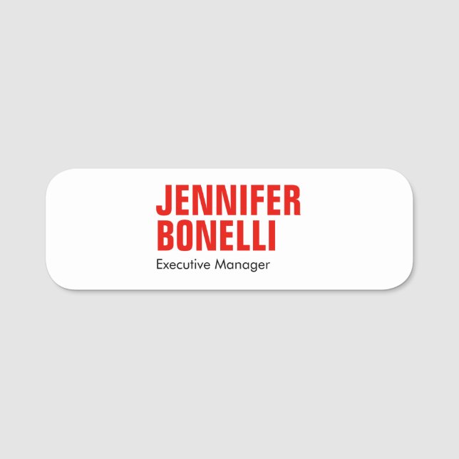 Porte-nom Professionnel minimaliste moderne en blanc (Devant)