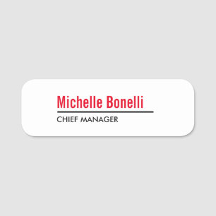 Porte-nom Professionnel Minimaliste Simple Blanc Moderne Pla